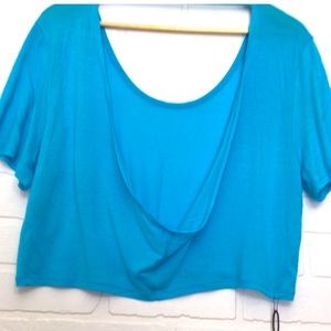 Karma open back short sleeves flowy and cropped top